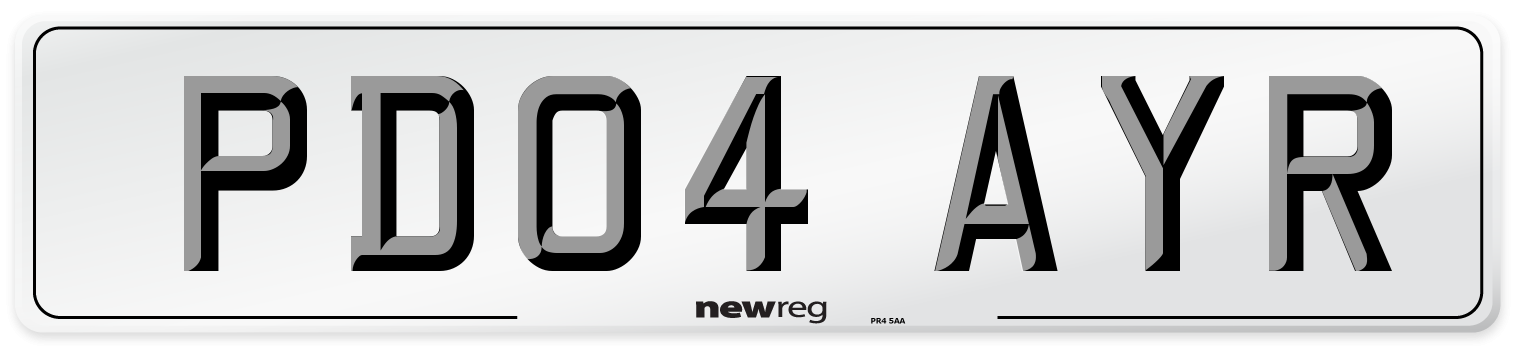 PD04 AYR Number Plate from New Reg